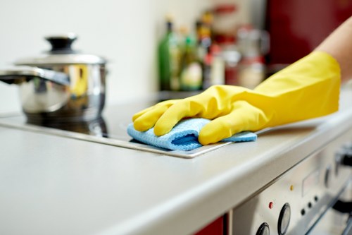 Upholstery cleaning equipment set up for sofa cleaning in Roehampton