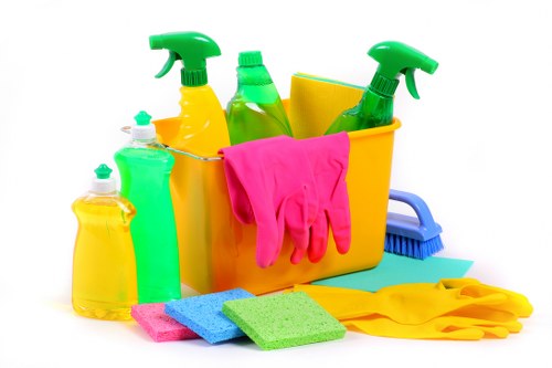 Professional cleaning team working in a local Roehampton apartment building